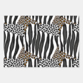 Leopard, Zebra und Giraffe Print Birthday Geschenkpapier Set (Vorderseite)