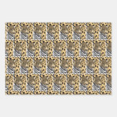Leopard, Zebra und Giraffe Print Birthday Geschenkpapier Set (Vorderseite)