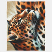 Leopard Zeichnend Hard Pastel Fleecedecke (Vorderseite)