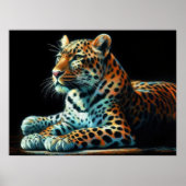 Leopard-Zeichnend Hartpastel II Poster (Vorne)