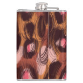 Leopard zeigt afrikanisches Tiermuster Flachmann (Rückseite)