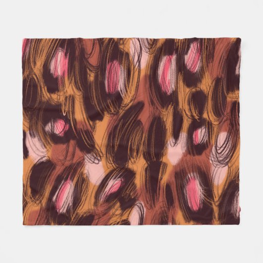 Leopard zeigt afrikanisches Tiermuster Fleecedecke (Vorderseite (Horizontal))