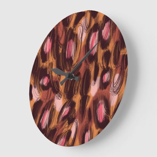 Leopard zeigt afrikanisches Tiermuster Große Wanduhr (Winkel)