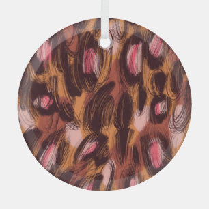 Leopard zeigt afrikanisches Tiermuster Ornament Aus Glas