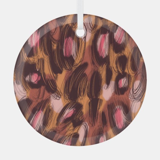 Leopard zeigt afrikanisches Tiermuster Ornament Aus Glas (Vorderseite)