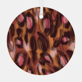 Leopard zeigt afrikanisches Tiermuster Ornament Aus Glas (Rückseite)