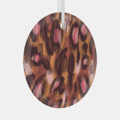 Leopard zeigt afrikanisches Tiermuster Ornament Aus Glas (Vorderseite Rechts)
