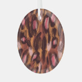 Leopard zeigt afrikanisches Tiermuster Ornament Aus Glas (Vorderseite links)