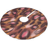 Leopard zeigt afrikanisches Tiermuster Polyester Weihnachtsbaumdecke (Schrägansicht)