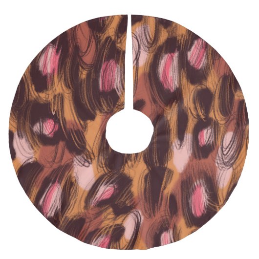 Leopard zeigt afrikanisches Tiermuster Polyester Weihnachtsbaumdecke (Vorderseite)