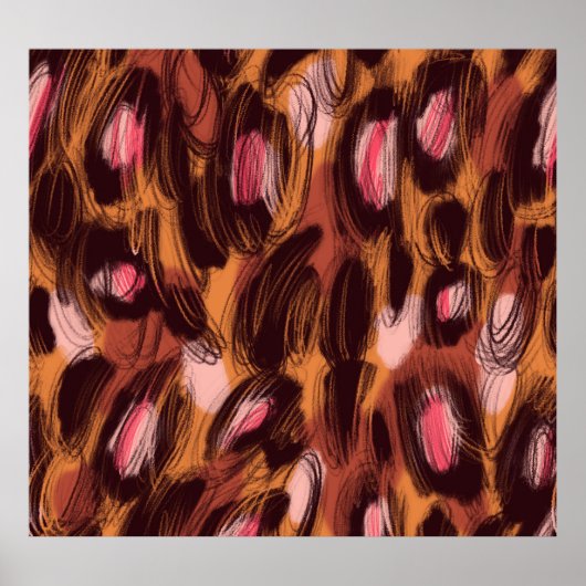Leopard zeigt afrikanisches Tiermuster Poster (Vorne)
