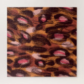 Leopard zeigt afrikanisches Tiermuster Puzzle (Horizontal)