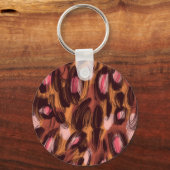 Leopard zeigt afrikanisches Tiermuster Schlüsselanhänger (Vorderseite)