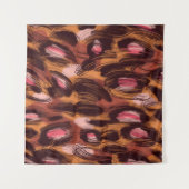 Leopard zeigt afrikanisches Tiermuster Wandteppich (Vorderseite (Horizontal))