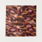 Leopard zeigt afrikanisches Tiermuster Wandteppich (Vorderseite (Horizontal))
