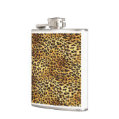 Leopard zeigt Camouflage-Mustermalerei Flachmann (Links)