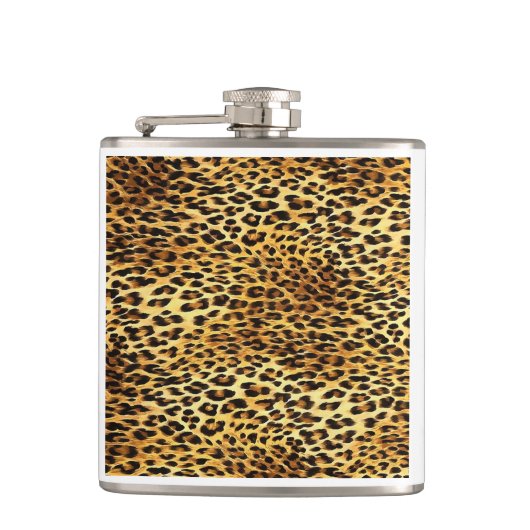 Leopard zeigt Camouflage-Mustermalerei Flachmann (Vorderseite)