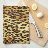 Leopard zeigt Camouflage-Mustermalerei Geschirrtuch (Viertel Falte)