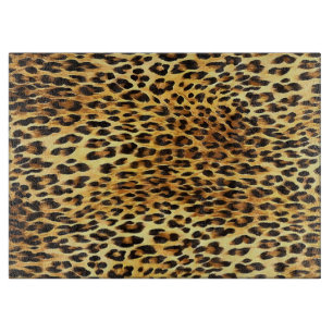 Leopard zeigt Camouflage-Mustermalerei Schneidebrett