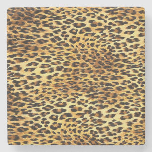 Leopard zeigt Camouflage-Mustermalerei Steinuntersetzer