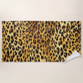 Leopard zeigt Camouflage-Mustermalerei Strandtuch (Vorderseite)