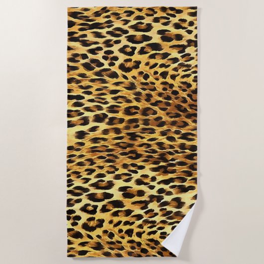 Leopard zeigt Camouflage-Mustermalerei Strandtuch (Vorderseite)
