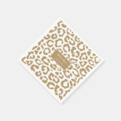 Leopard zeigt Gold- und Weißtierdruckmuster Serviette (Ecke)
