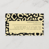 Leopard zeigt schwarz-goldenes Muster in der Tierd Visitenkarte (Rückseite)