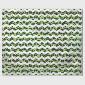 Leopard, Zickzack, schwarz und grün Geschenkpapier (Flach)