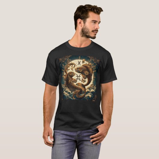 Leopard Zodiac Pisces T-Shirt (Vorne ganz)
