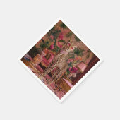 Leopard zwischen Farnen Serviette (Ecke)