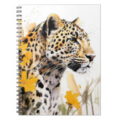 Leopard zwischen gelben Blumen Notizbuch Notizblock (Vorderseite)