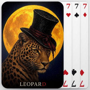 Leopard-Zylinderhut-Gotisch-Surreal Spielkarten