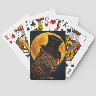 Leopard-Zylinderhut-Gotisch-Surreal Spielkarten