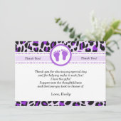 LeopardCheetah danken Ihnen, Lila zu kardieren Dankeskarte (Stehend Vorderseite)