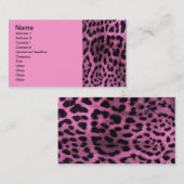 Leoparddruck bei Tieren - rosa Visitenkarte (Vorne/Hinten)