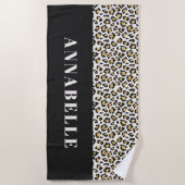 Leoparddruck Ersttypografie fett modernes Gold Strandtuch (Vorderseite)