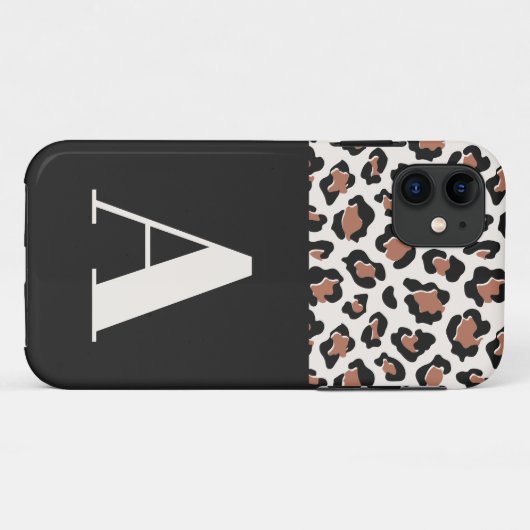 Leoparddruck Ersttypografie Moderne Terrakotta Case-Mate iPhone Hülle (Rückseite (Horizontal))