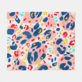 Leoparddruck: handbemalte Wasserfarbe. Fleecedecke (Vorderseite (Horizontal))