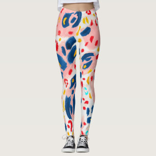 Leoparddruck: handbemalte Wasserfarbe. Leggings