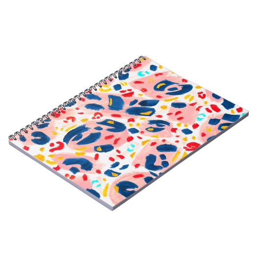 Leoparddruck: handbemalte Wasserfarbe. Notizblock (Linke Seite)