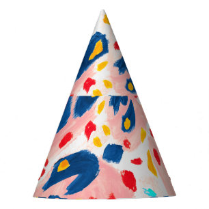 Leoparddruck: handbemalte Wasserfarbe. Partyhütchen