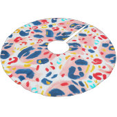 Leoparddruck: handbemalte Wasserfarbe. Polyester Weihnachtsbaumdecke (Schrägansicht)