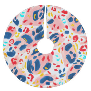 Leoparddruck: handbemalte Wasserfarbe. Polyester Weihnachtsbaumdecke