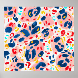 Leoparddruck: handbemalte Wasserfarbe. Poster