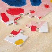 Leoparddruck: handbemalte Wasserfarbe. Puzzle (Seite)