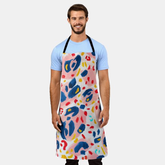 Leoparddruck: handbemalte Wasserfarbe. Schürze (Getragen)