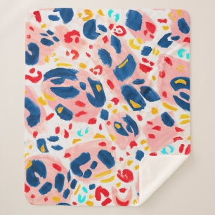 Leoparddruck: handbemalte Wasserfarbe. Sherpadecke