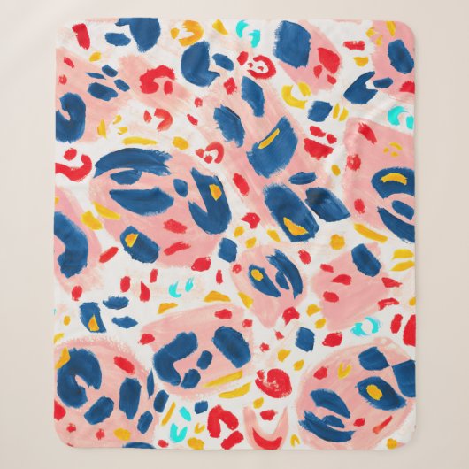 Leoparddruck: handbemalte Wasserfarbe. Sherpadecke (Vorderseite)