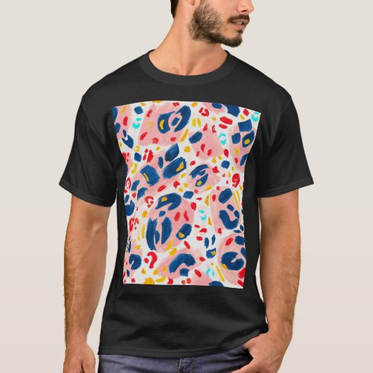 Leoparddruck: handbemalte Wasserfarbe. T-Shirt (Vorderseite)